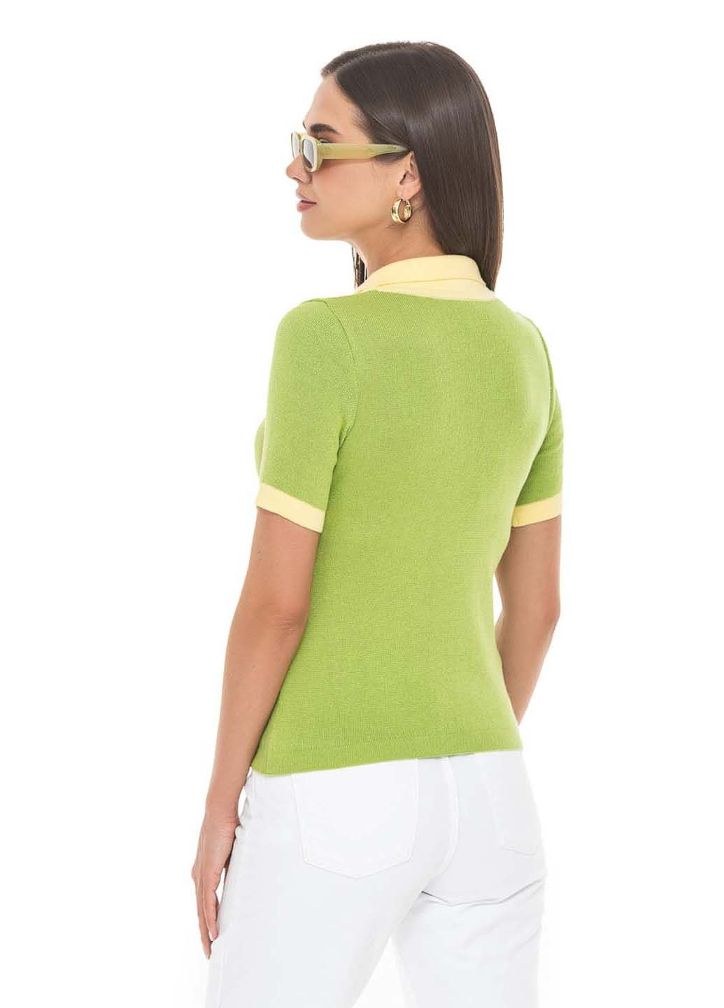 Салатовый демисезонный тонкий трикотажный джемпер SVTR