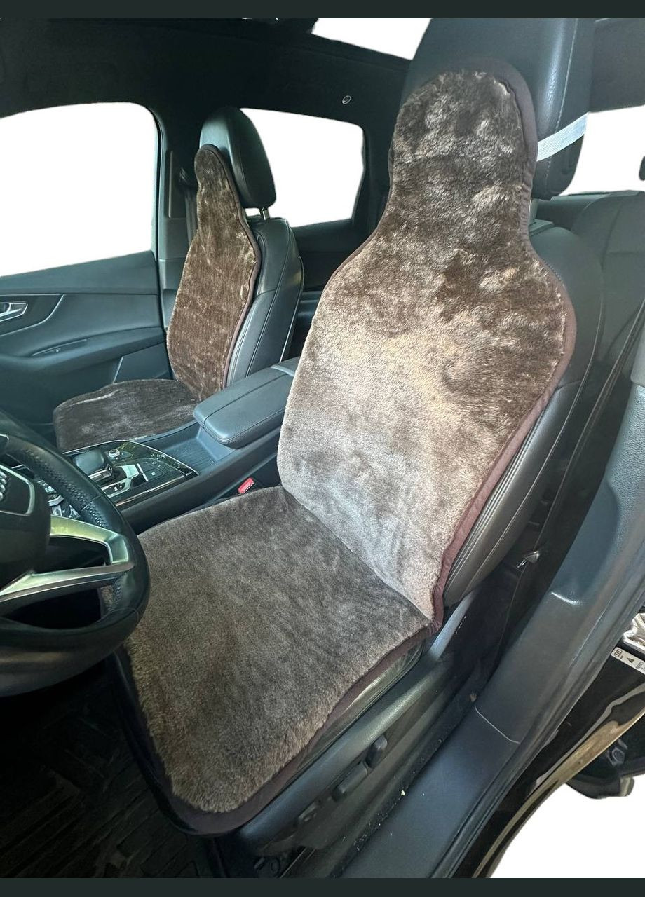 Накидка на сиденье из овечьей шерсти 1 шт, накидка из овчины на сиденье в автомобиль коричнева No Brand (330774763)