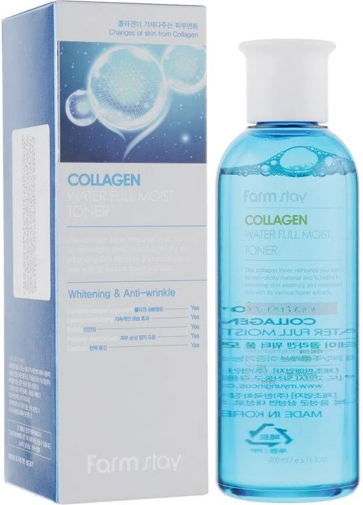 Тонер для увлажнения и упругости кожи с коллагеном 200 мл Collagen Water Full Moist Toner FarmStay (294945010)