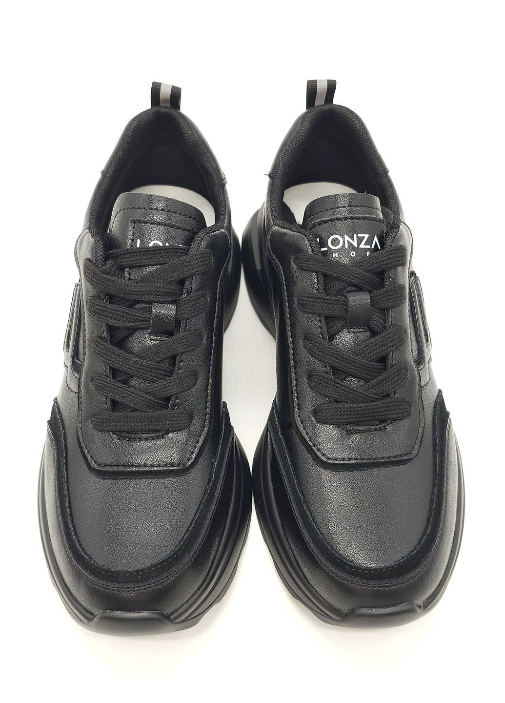 Чорні всесезонні жіночі кросівки чорні шкіряні l-10-33 24,5 см (р) Lonza