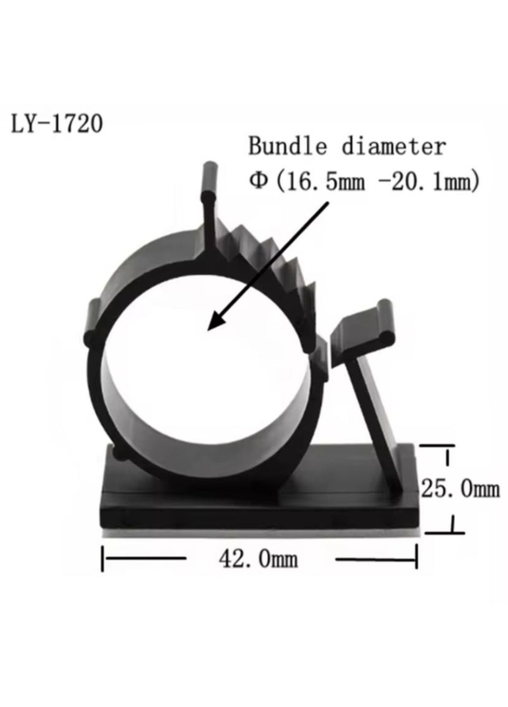 Фиксатор-зажим кабеля органайзер для крепления проволоки гофры стяжки самоклеящиеся 3М X 20 шт Черный Captain (360547098)