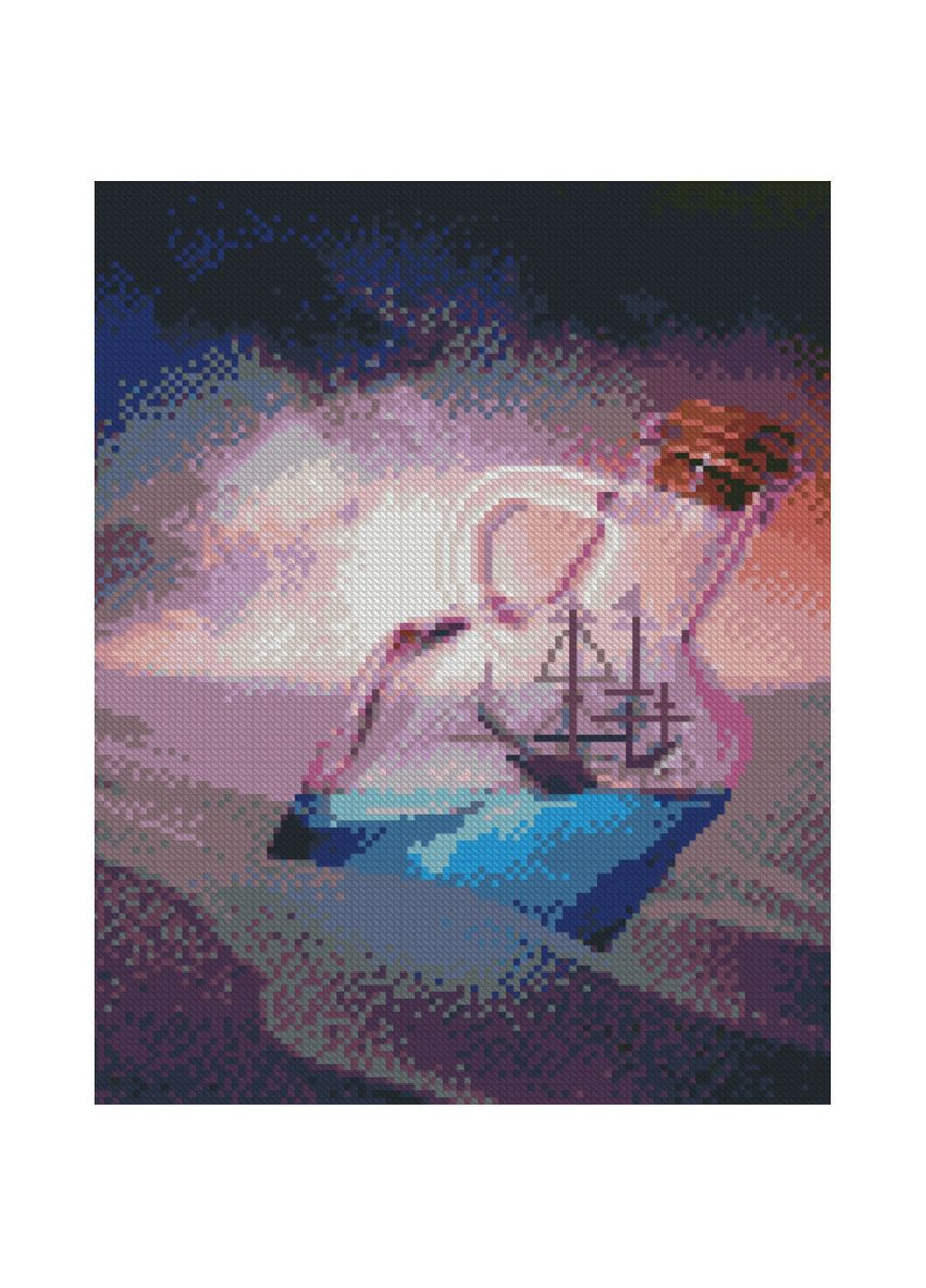 Алмазна мозаїка для дітей від 8 років Корабель у пляшці бавовняна для рукоділля см Strateg (362432050)