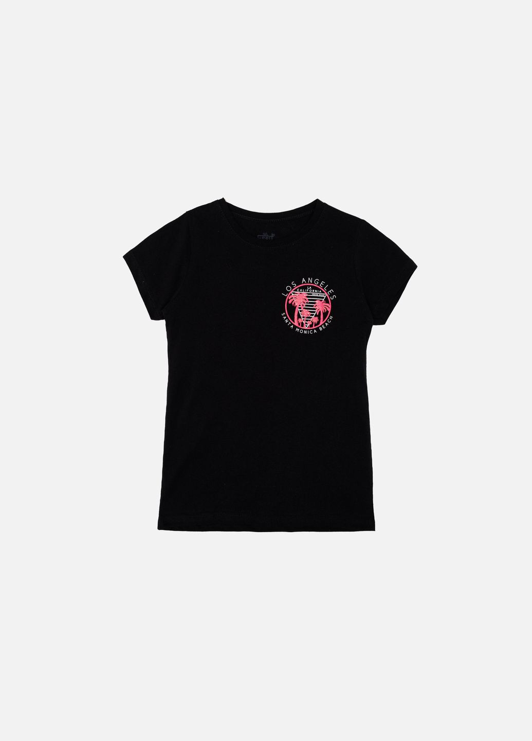 Черная летняя футболка с коротким рукавом для девочки цвет черный цб-00243904 Essu