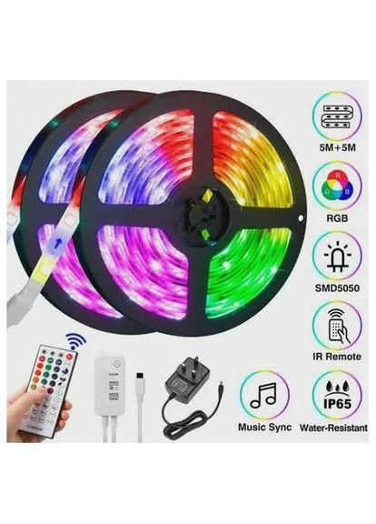 Светодиодная лента 3528 RGB с блоком и пультом управления 5м, лед лента подсветки для дома, видео свет RGB Technology SMD 3528 RGB (303724658)