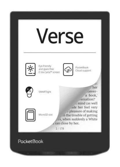 Электронная книга 6" 629 Verse, Mist, WiFi, 1024x758 (E Ink Carta), 512Mb / 8Gb, сенсорный экран, 16 градаций серого, 212 DPI, PocketBook (395338854)