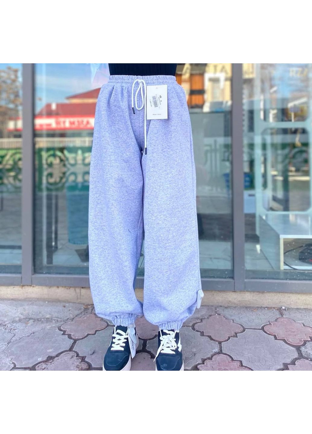 🔥Теплые штаны oversize из тринитки на флисе (замеры в описании)🔥 GD/GL Модний простір (364966002)