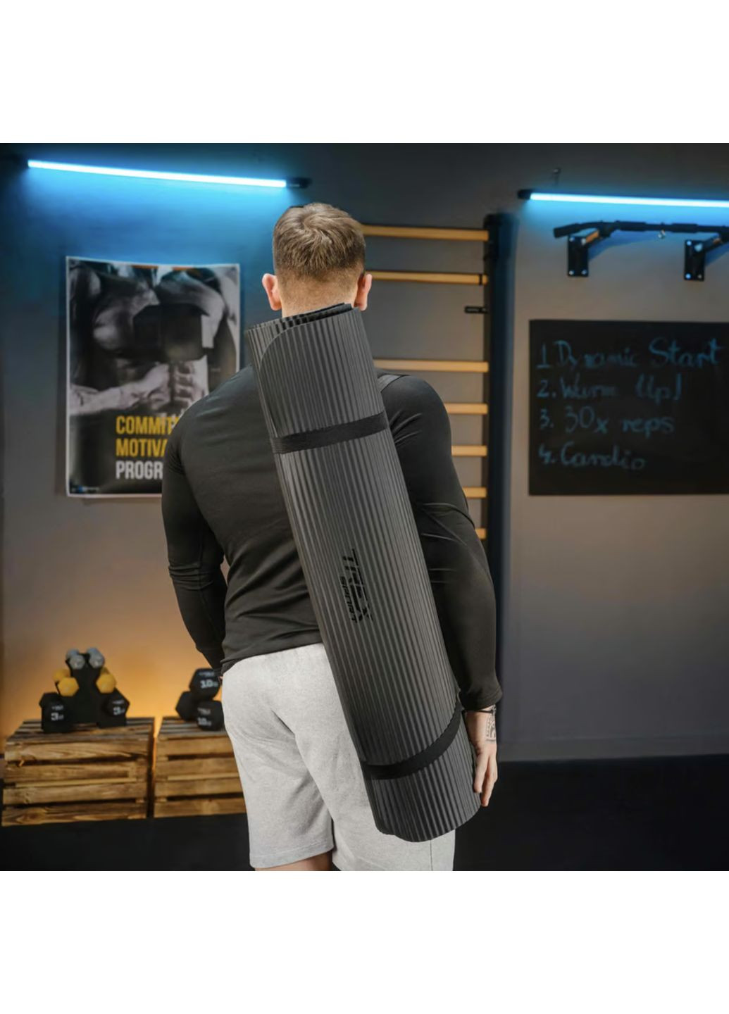 Коврик для йоги TX-019NGM NBR 1см 190х80 черный TREX Sport (361952712)