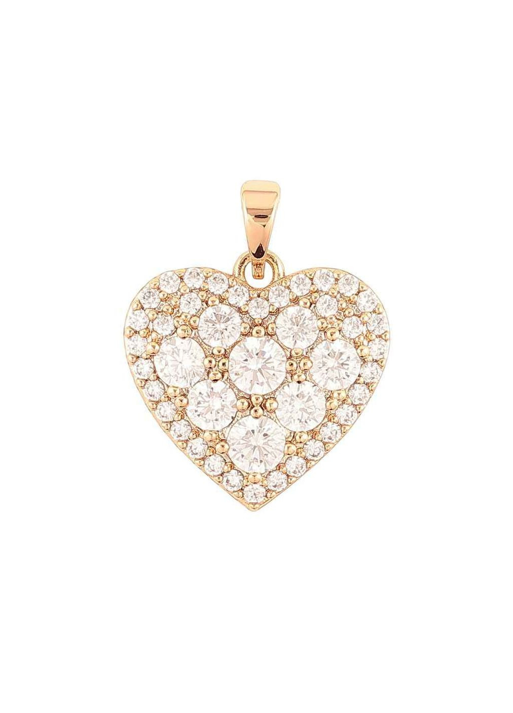 Кулон Позолота 18K «Сердечко с инкрустацией цирконием» для цепочки до 5мм (262276) Xuping Jewelry (363329357)