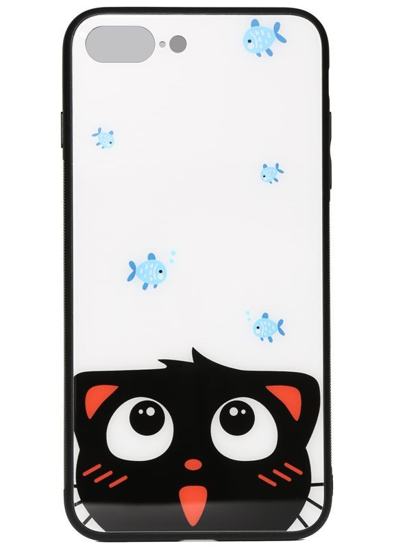 Чехол-накладка Cartoon Print Glass Case Apple iPhone 7 Plus/8 Plus Cat and fish Toto (301508982)