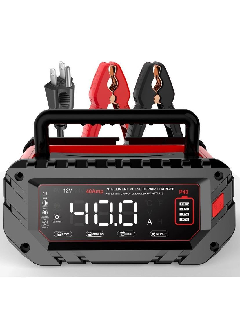 Импульсное зарядное устройство P40 для аккумуляторов 6V / 12V / 24V поддержка AGM и GEL АКБ (2104618917) HTRC (372466558)