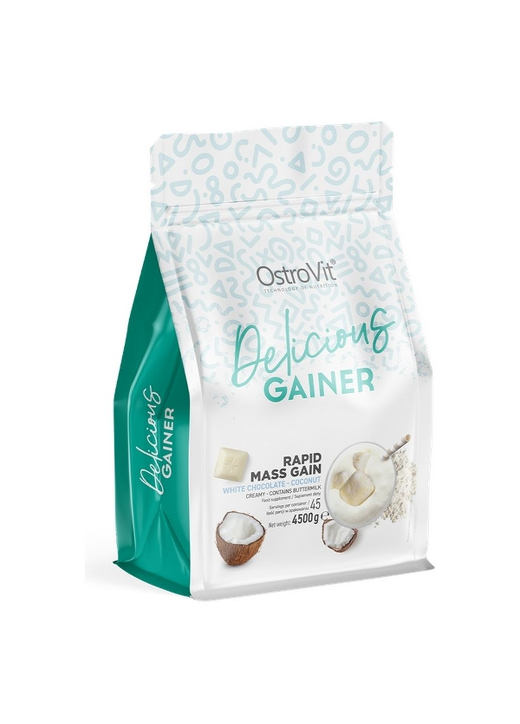 Гейнер Delicious Gainer, 4.5 кг Белый шоколад-кокос Ostrovit (293341314)