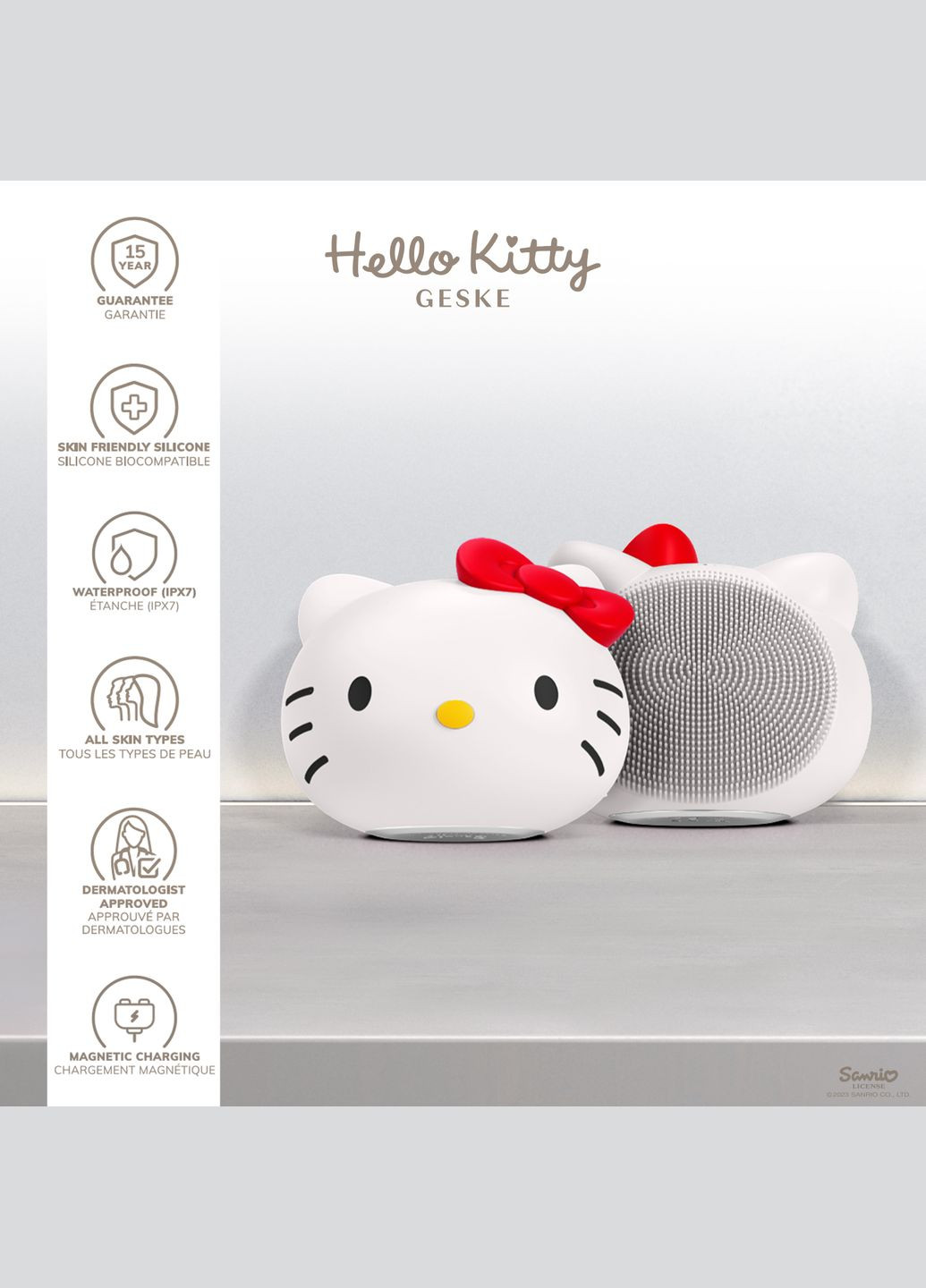 Ультразвуковая щетка Sonic Facial Brush 4в1 by Hello Kitty GESKE (341526298)
