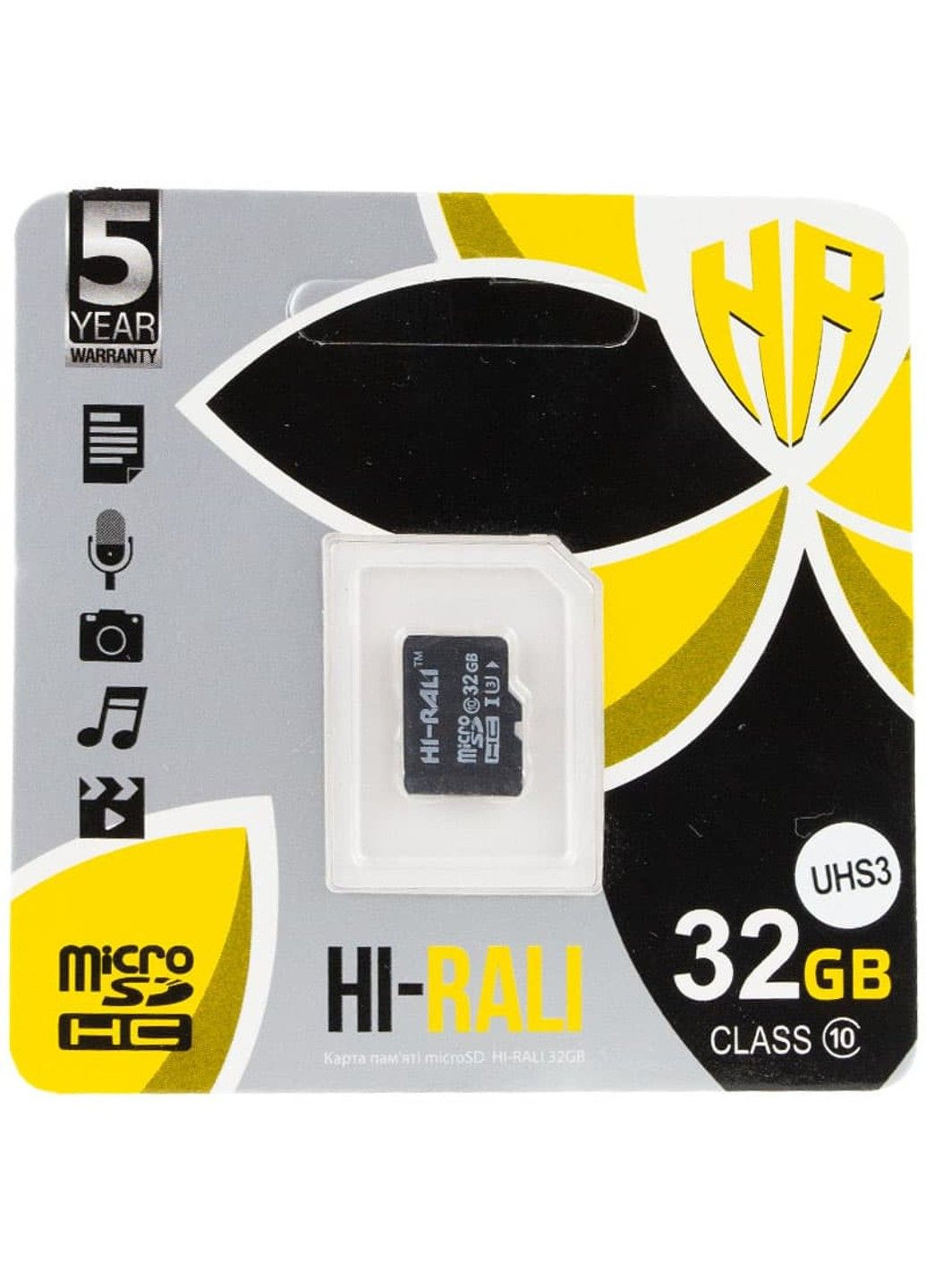 Карта памяти Hi-Rali microSDXC (UHS-3) 32 GB Card Class 10 без адаптера Epik (291880191)