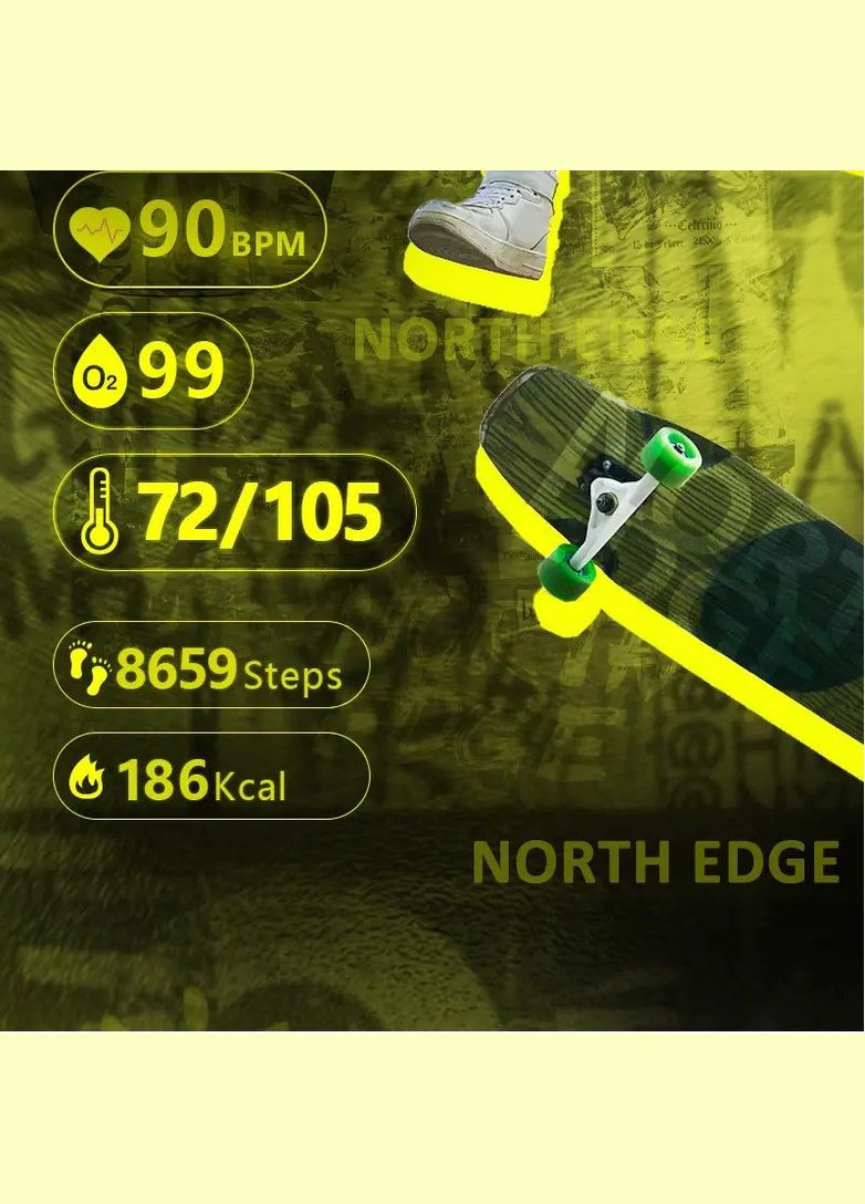 Годинник чоловічий водонепроникний Mars 2 Синій North Edge (335834862)