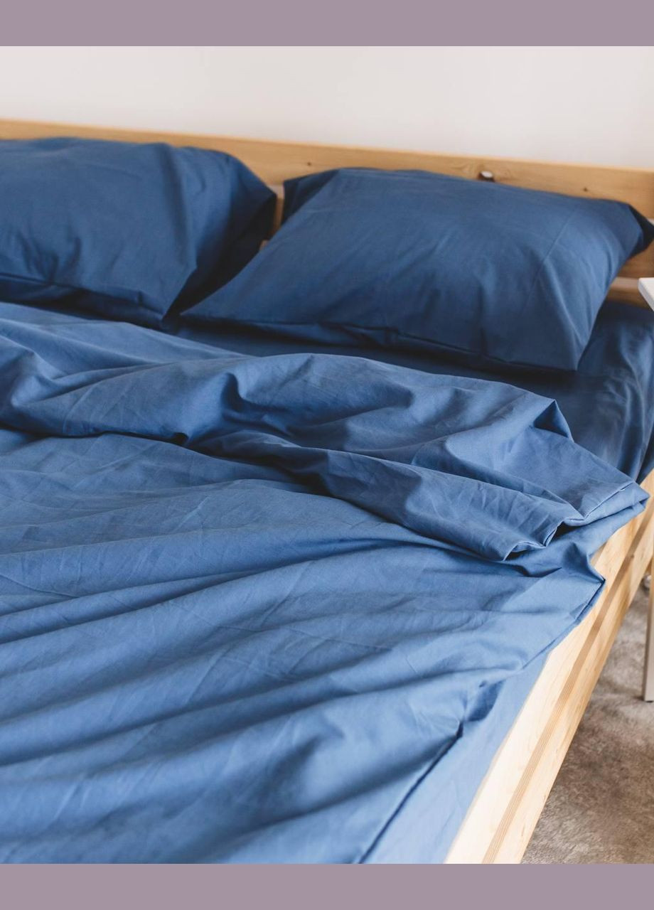 Постільна білизна Євро 200х220 наволочка 50х70 2шт Синій (П4К-al-var-bavovna-011-03-01) No Brand (316230685)