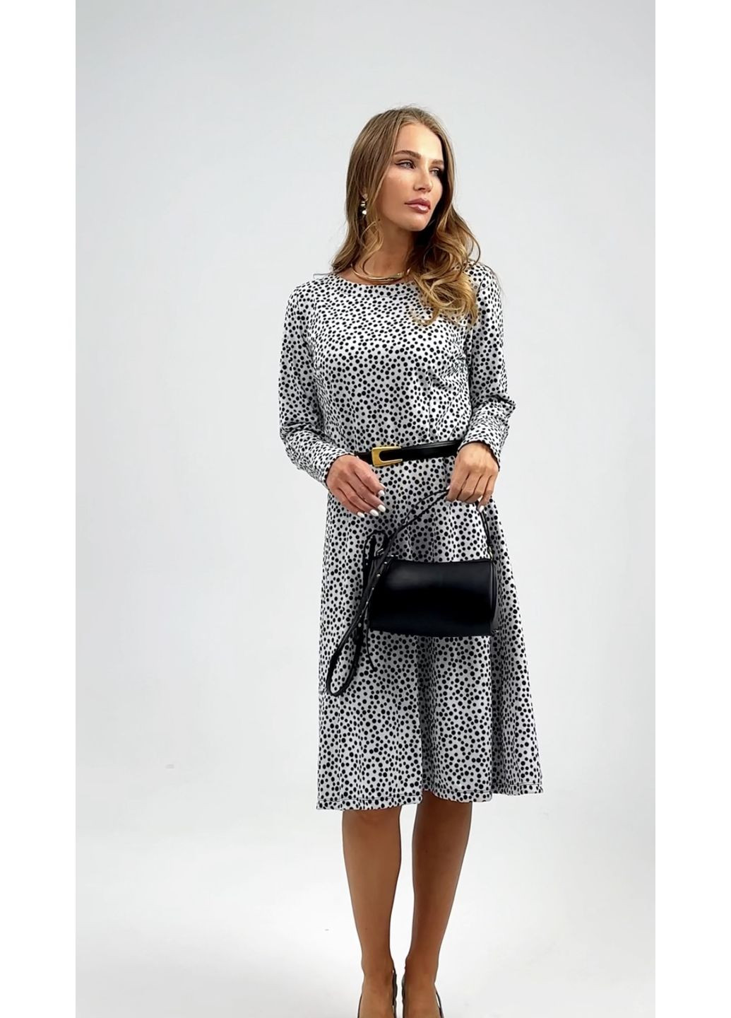 Комбінована елегантна сукня в горошок - ua42 / eu36 Iren Klairie