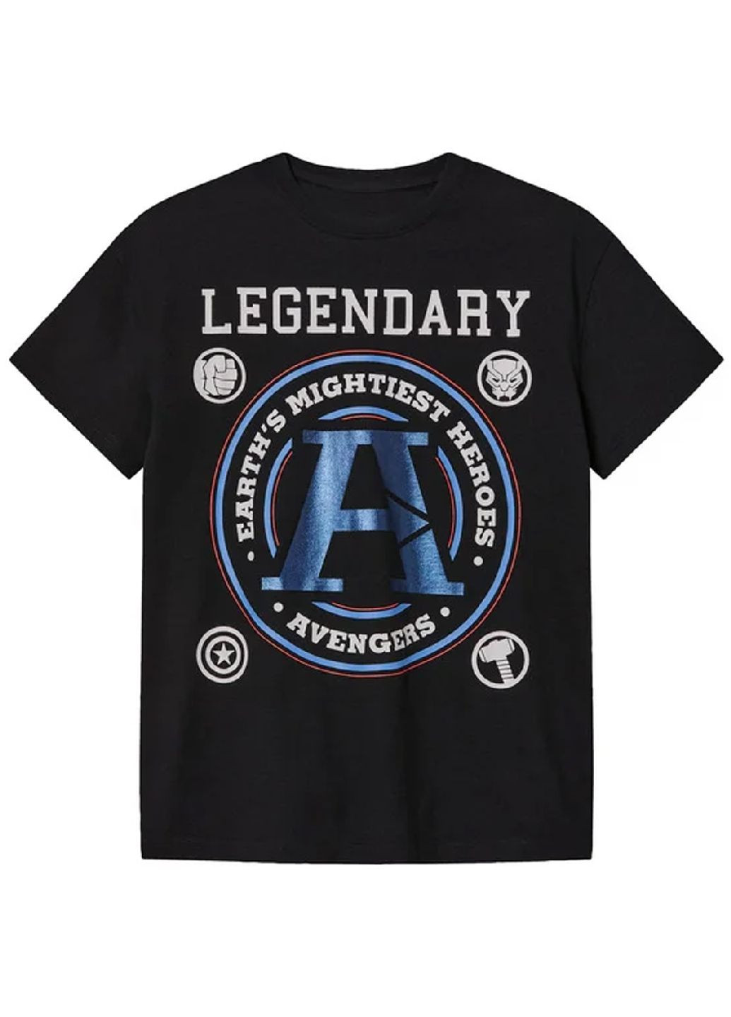 Чорна демісезонна бавовняна футболка Marvel