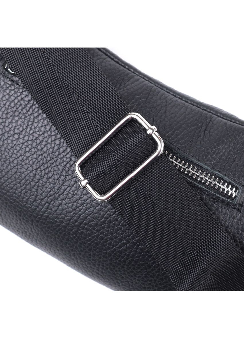 Зручна сумка-бананка унісекс з натуральної шкіри 22824 Чорна Shvigel (366880618)