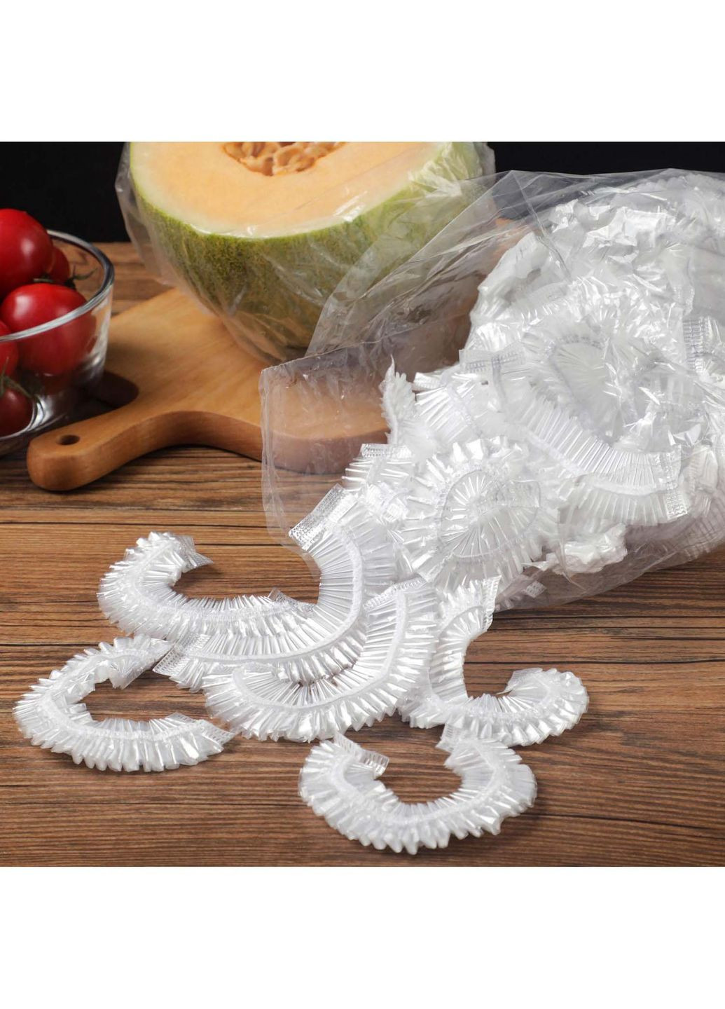 Універсальні пакети на гумці для зберігання продуктів у холодильнику кришка-чохол на тарілку (набір 200 шт.) Kitchen Master (355341938)