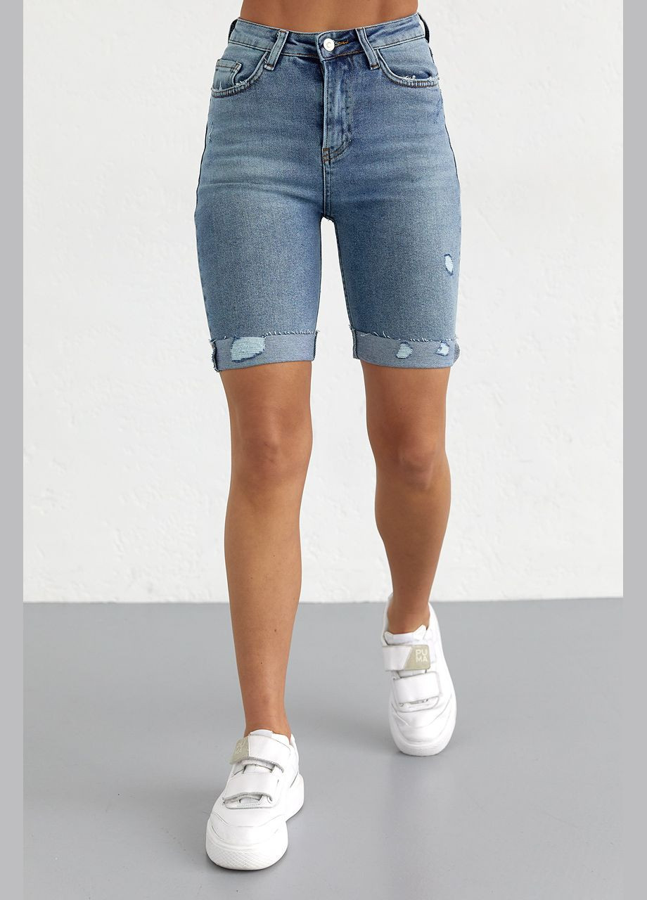 Жіночі джинсові шорти з підкатом Liton (296908998)