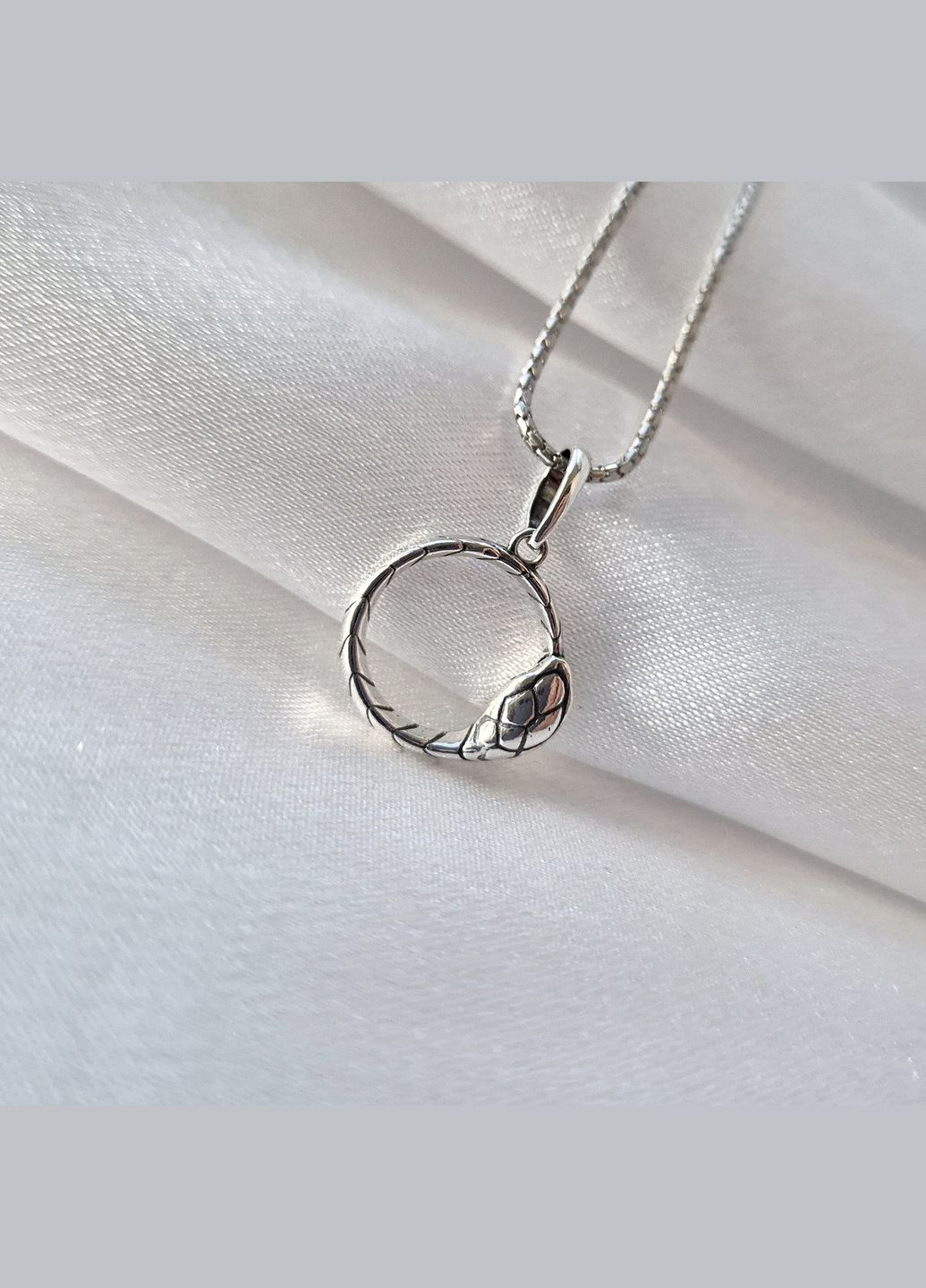 Срібна підвіска Кулон без каменів Змія чорнене срібло 925 проби 89109 1.49г No Brand (306742164)