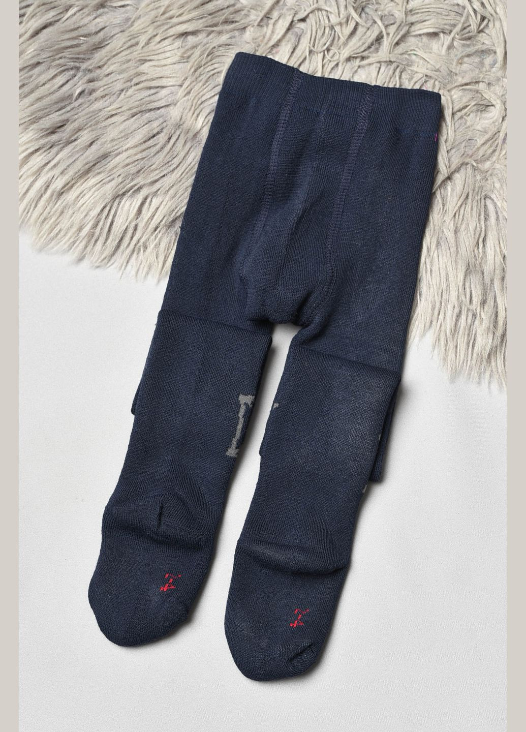 Колготи дитячі махрові для хлопчика темно-синього кольору з малюнком Let's Shop (304121718)
