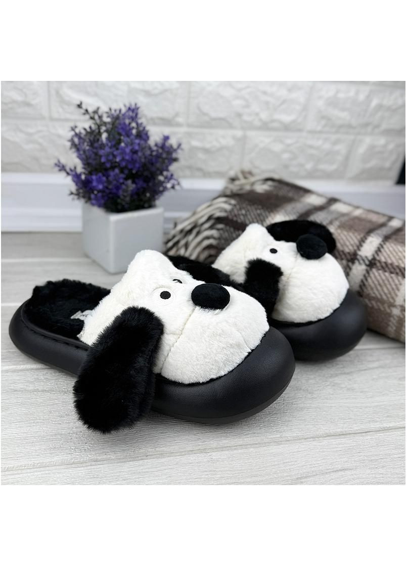 Кімнатні тапочки жіночі Е-0010104-1 Чорні з білим Jomix (354180686)