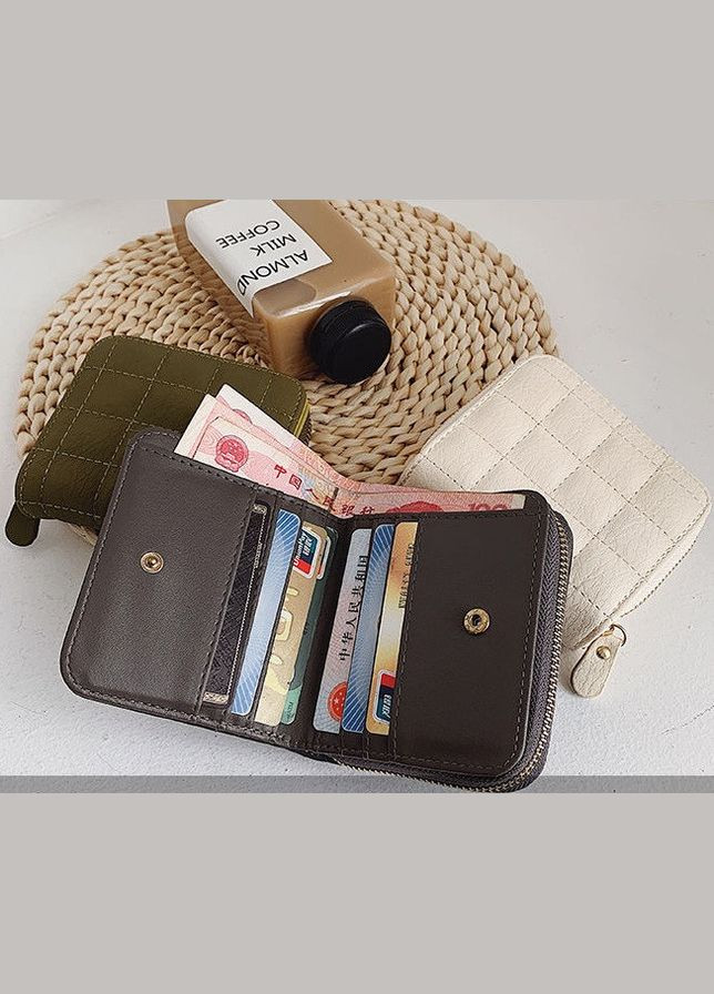 Маленький женский кошелек стеганный, мини портмоне на молнии Красный No Brand (299314050)