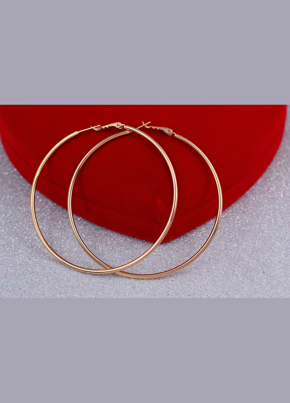 Серьги кольца Хuping Jewelry гладкие 7 см золотистые Xuping Jewelry (316607505)