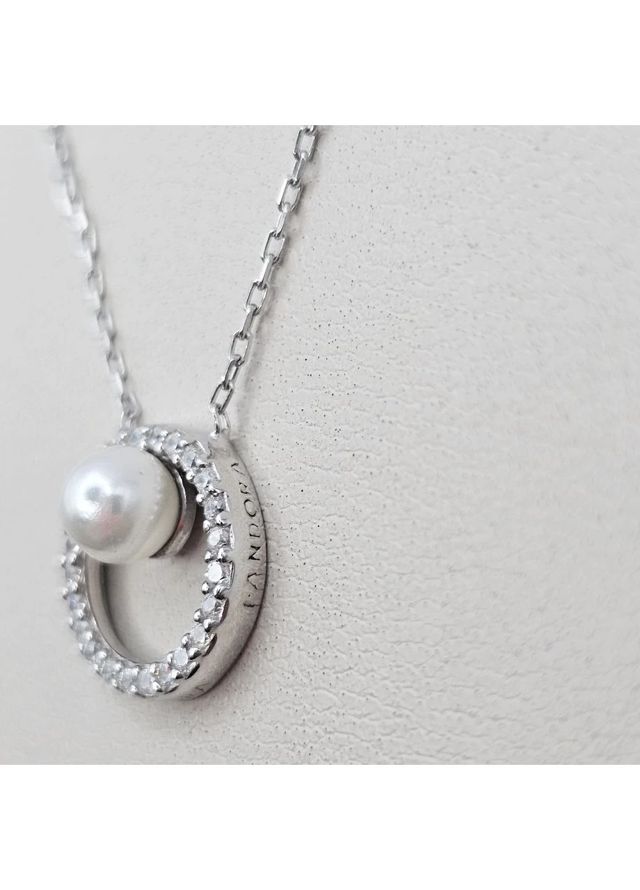 Серебряное колье с жемчугом и кубическим цирконием +5 см 2,31 г No Brand (386219306)