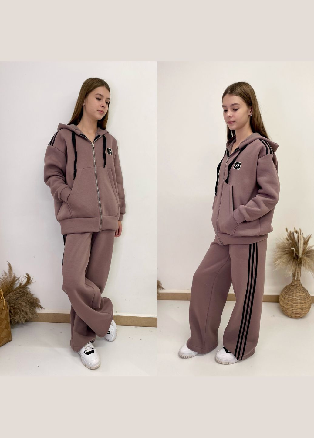 Коричневий зимовий класнючий костюм Україна