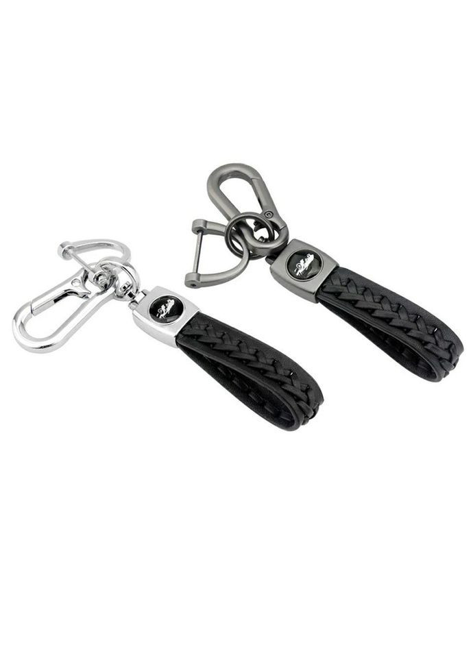 Брелок для автокерок УНІВЕРСАЛЬНИЙ (натуральна шкіра, універсальне кріплення, чорний) Fiat (360949349)