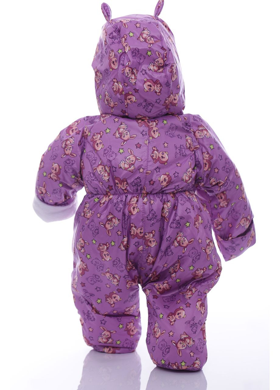 Чоловічок на флісі для дівчинки з Зайчиком бузковий 74 см (37585) BABYKROHA (297198337)