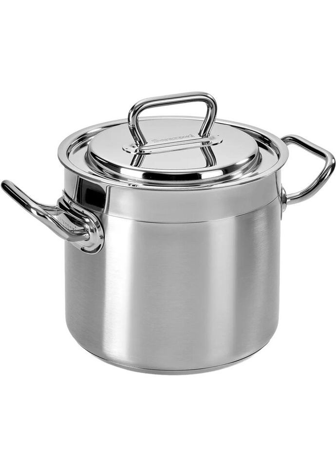 Кастрюля с крышкой Professional 169601024 24 см 8.4 л серебристая Barazzoni (335972698)