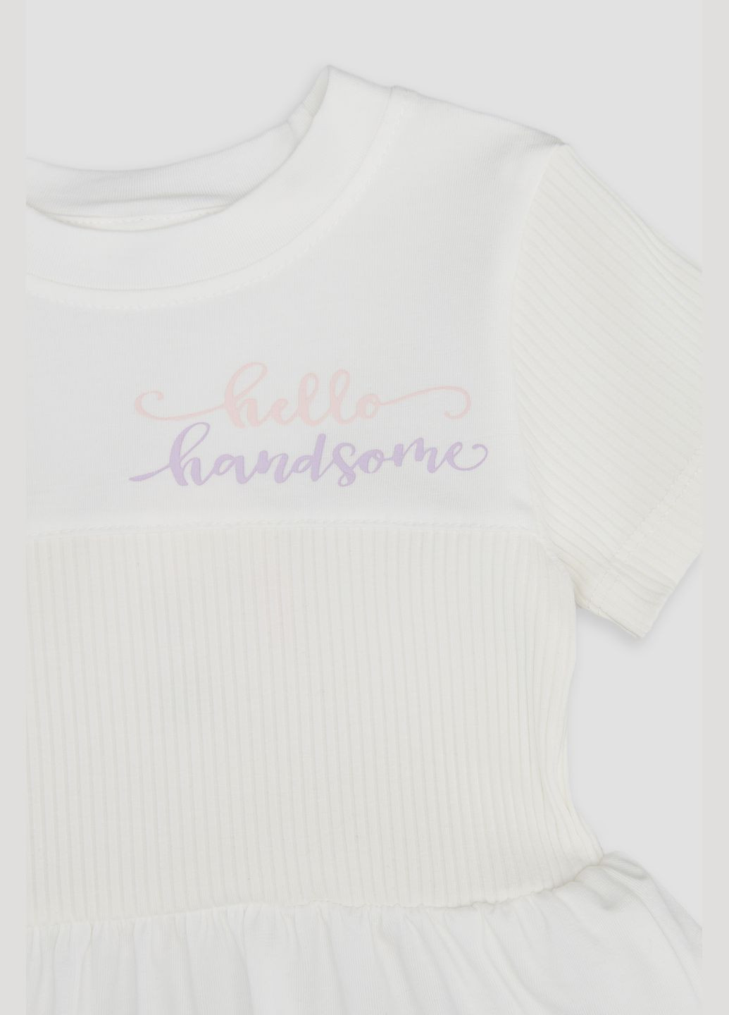 Молочное платье с коротким рукавом для девочки цвет молочный cb-00245132 Miss Feriha (319093281)