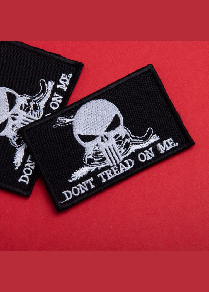 Набор шевронов 2 шт. с липучкой Змея Череп карателей, Don't Tread On Me, Punisher, черный вышитый патч шеврон Atak (301536625)