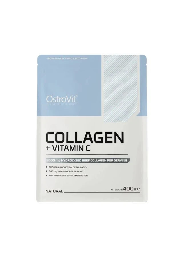 Колаген + вітамін С Collagen + Vitamin C Без смаку 400 г Ostrovit (363968333)