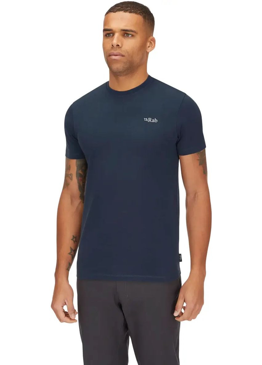 Комбінована футболка basecamp 3 peak tee tempest blue Rab