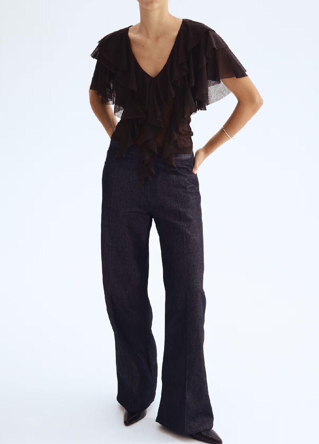 Темно-коричнева блузка H&M