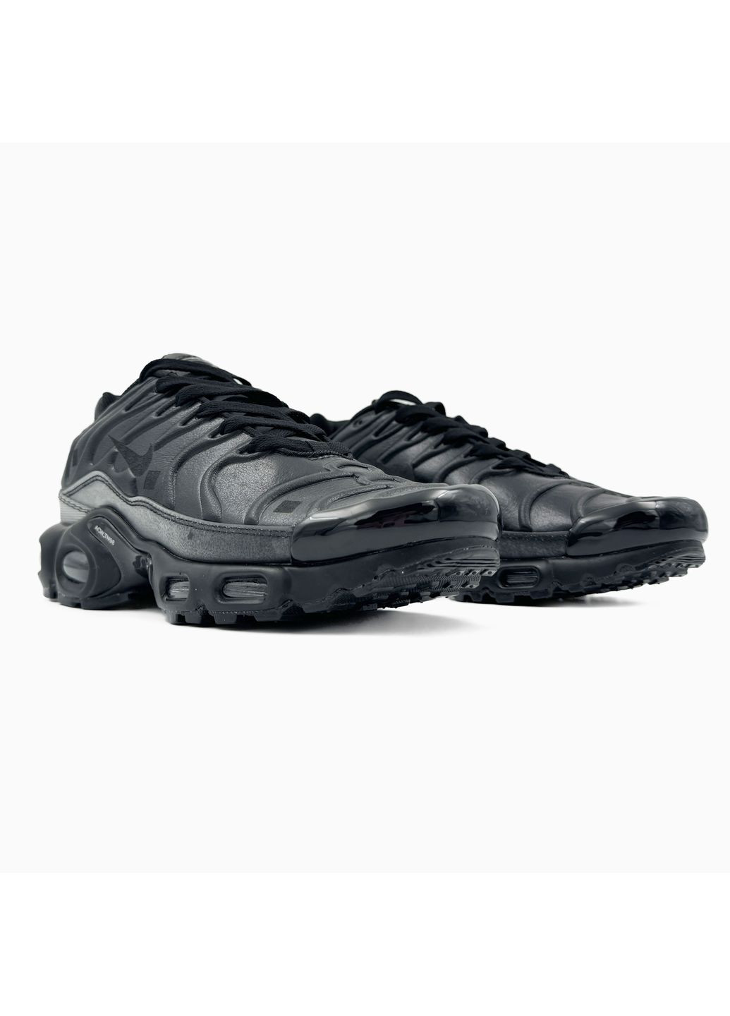 КРОСІВКИ ЖІНОЧІ NIKE AIR MAX TN PLUS BLACK LEATHER NIK-0480 НАЙК АІР МАКС ТН ПЛЮС No Brand чорні демісезони (367167792)
