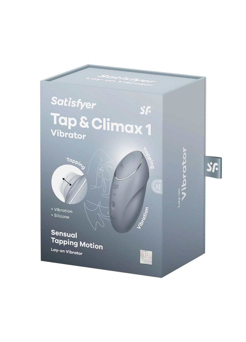 Вібростимулятор-пульсатор Tap & Climax 1 Bluegrey, ефект постукування пальцем, 2 мотори Satisfyer (322740436)