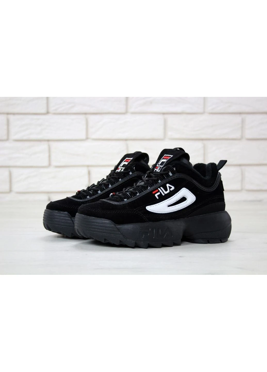 Черные летние кроссовки fila disruptor 2 black фила дисраптор No Brand