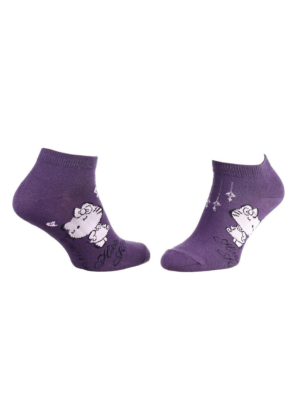 Фіолетові шкарпетки hk perle 1-pack violet Hello Kitty однотонні (333961757)