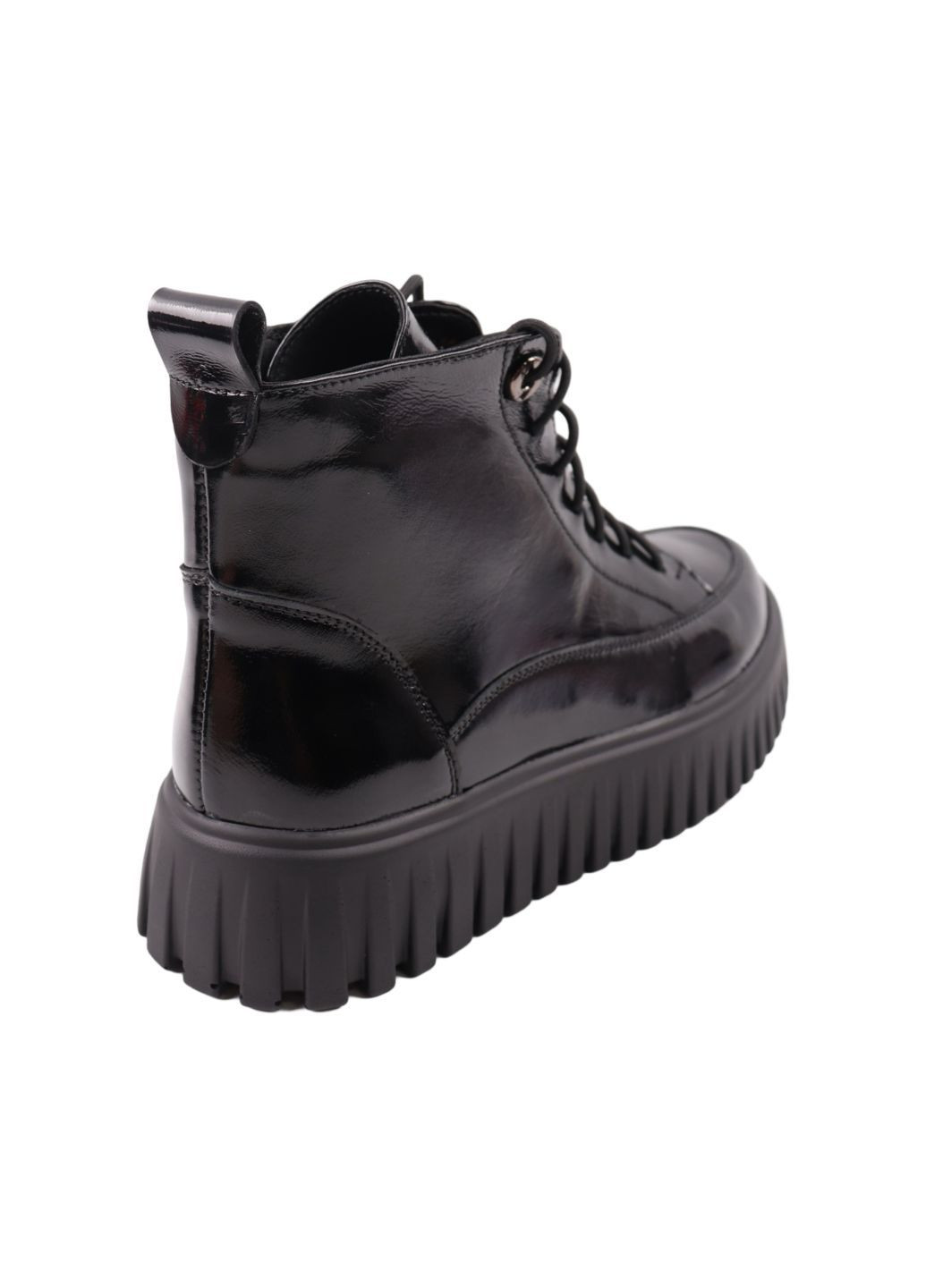 ботинки женские черные натуральная лаковая кожа R&Y