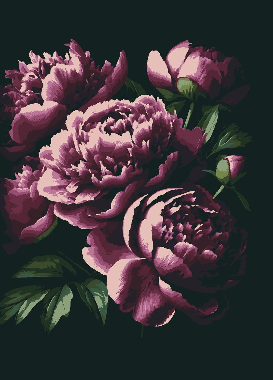 Картина по номерам Сиреневый пион 40x50 см (RB-1161) Riviera Blanca (339872386)