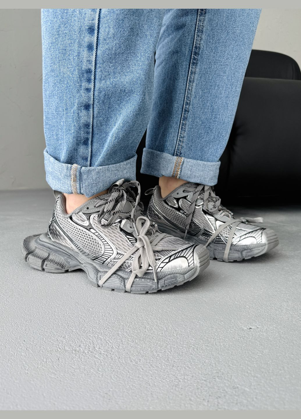 Кроссовки женские и мужские Balenciaga 3XL Grey | Баленсиага 3ХЛ серые No Brand серые демисезоны (341264131)