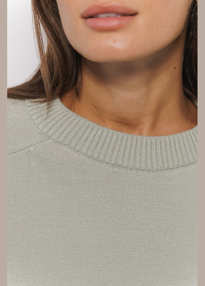 В'язаний жіночий джемпер з широкими рукавами світло-фісташковий Arjen (304251290)