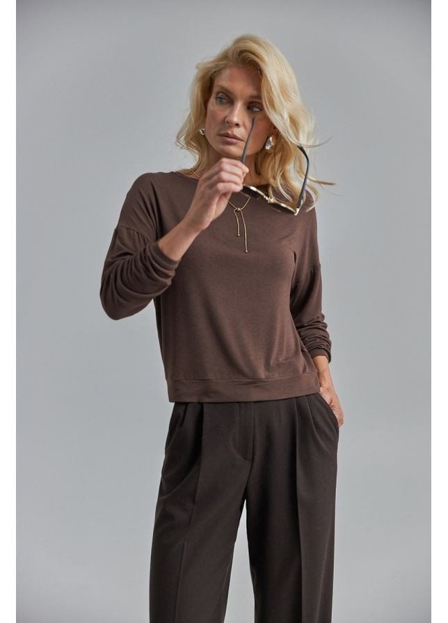 Коричневый демисезонный женский трикотажный джемпер (3082) Triko Bakh