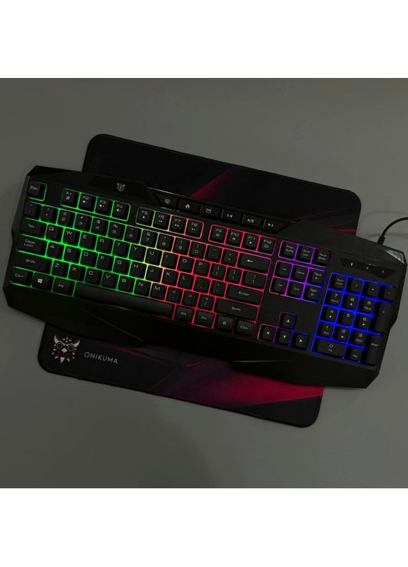 Игровой комплект TZ3006 3 в 1 (клавиатура + мышь + коврик) с подсветкой (с раскладкой Eng) Onikuma (367583569)
