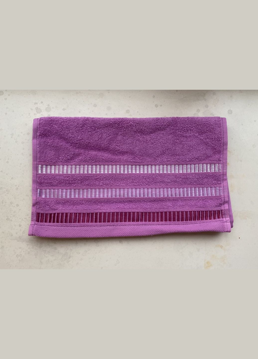 Катруся полотенце махровое 30х50 гладкокрашенное элеганс лиловый производство - Украина